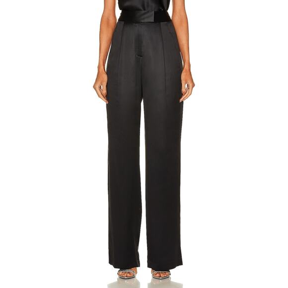The Sei 'Wide' Black Satin Leg Trouser Pant Size 6